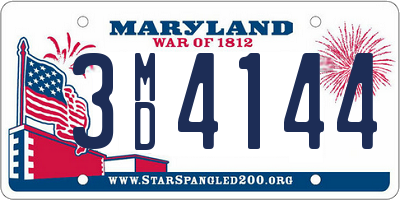 MD license plate 3MD4144