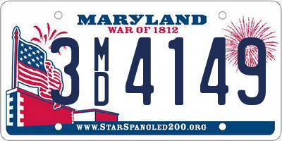 MD license plate 3MD4149