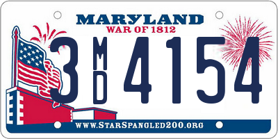 MD license plate 3MD4154
