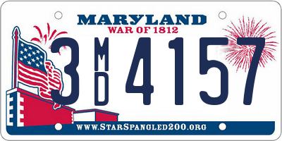 MD license plate 3MD4157