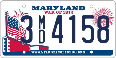MD license plate 3MD4158