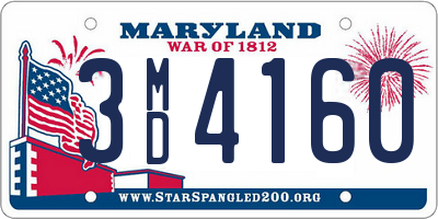 MD license plate 3MD4160