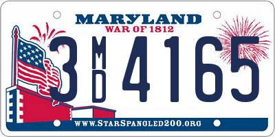 MD license plate 3MD4165