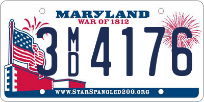 MD license plate 3MD4176