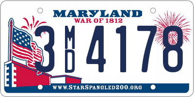 MD license plate 3MD4178