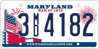 MD license plate 3MD4182