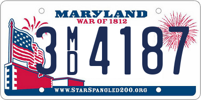 MD license plate 3MD4187