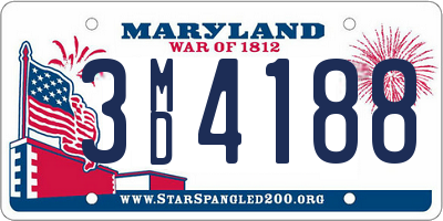 MD license plate 3MD4188