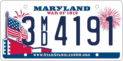 MD license plate 3MD4191
