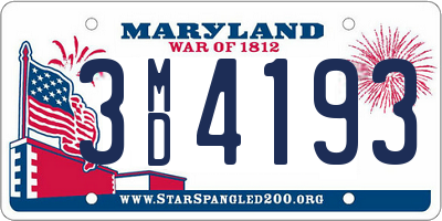MD license plate 3MD4193