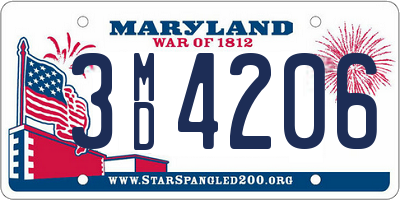 MD license plate 3MD4206