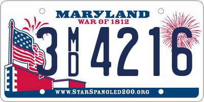 MD license plate 3MD4216