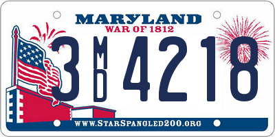 MD license plate 3MD4218