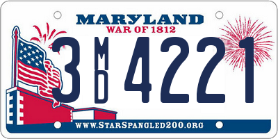 MD license plate 3MD4221