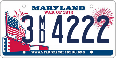 MD license plate 3MD4222