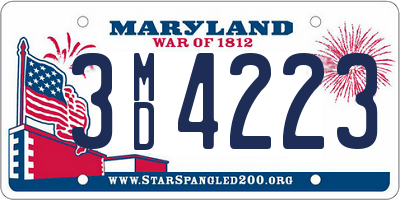 MD license plate 3MD4223