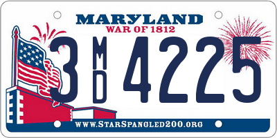 MD license plate 3MD4225