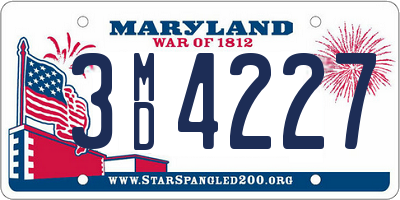 MD license plate 3MD4227