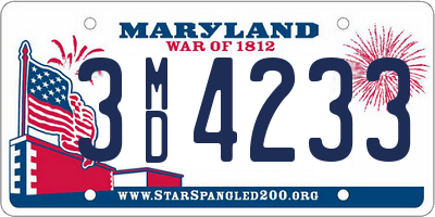 MD license plate 3MD4233