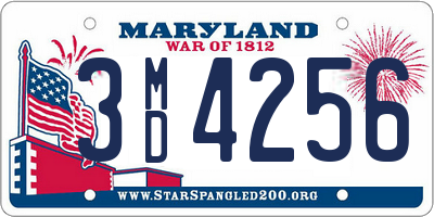 MD license plate 3MD4256