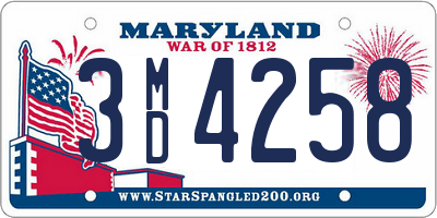 MD license plate 3MD4258