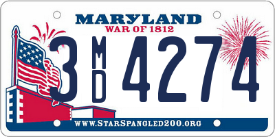 MD license plate 3MD4274