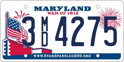 MD license plate 3MD4275