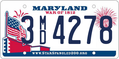 MD license plate 3MD4278