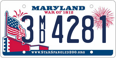 MD license plate 3MD4281