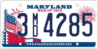 MD license plate 3MD4285