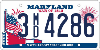 MD license plate 3MD4286