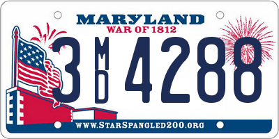 MD license plate 3MD4288