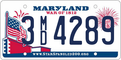 MD license plate 3MD4289