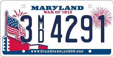 MD license plate 3MD4291