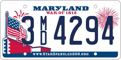 MD license plate 3MD4294