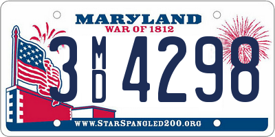 MD license plate 3MD4298