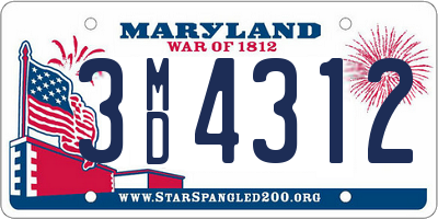 MD license plate 3MD4312