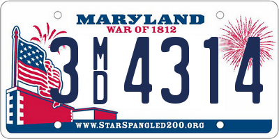 MD license plate 3MD4314