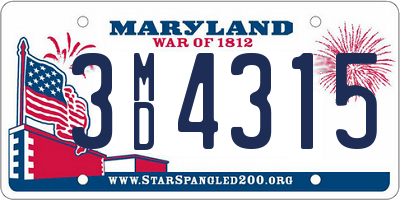 MD license plate 3MD4315