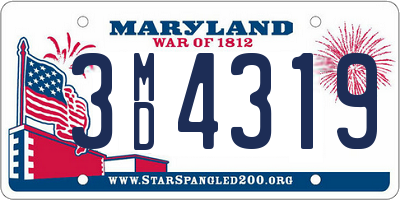 MD license plate 3MD4319