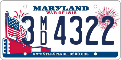 MD license plate 3MD4322