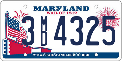 MD license plate 3MD4325