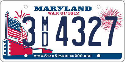 MD license plate 3MD4327