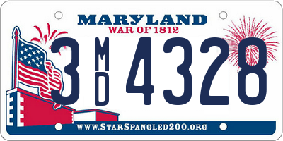 MD license plate 3MD4328