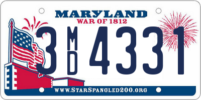 MD license plate 3MD4331