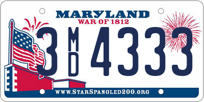 MD license plate 3MD4333