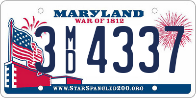 MD license plate 3MD4337