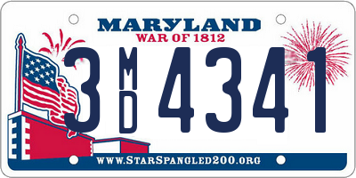 MD license plate 3MD4341