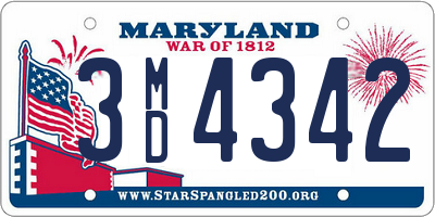 MD license plate 3MD4342