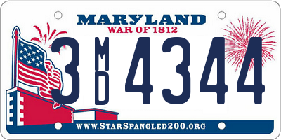 MD license plate 3MD4344